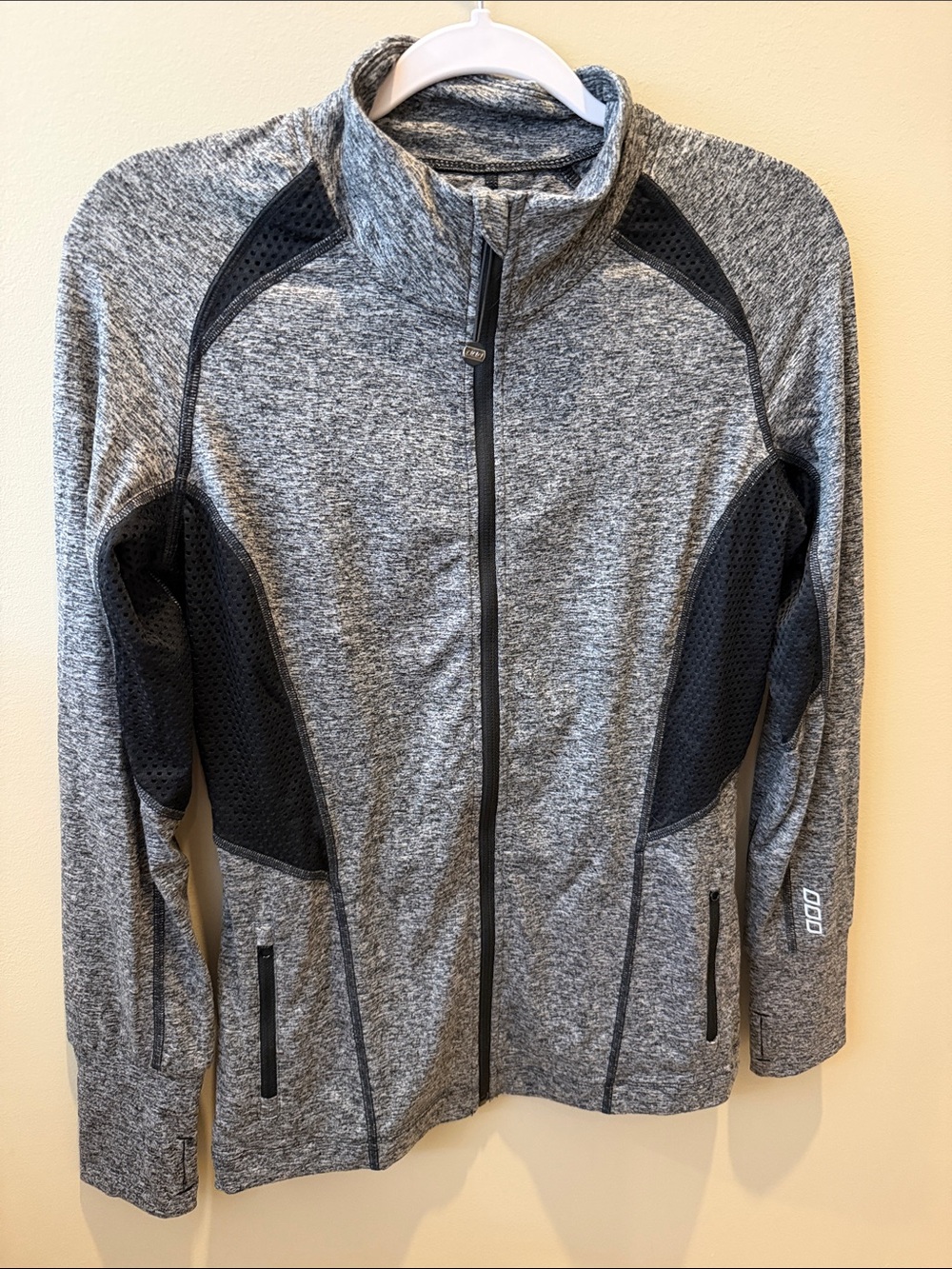 Lorna Jane Full-Zip Active Jacket in Heathered Grey, Size S